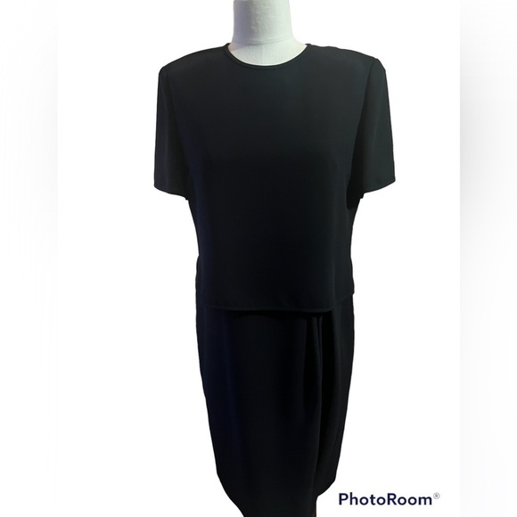 SHOMI by Miller Shor Classy Sz 14 black Dress vintage - Picture 1 of 4